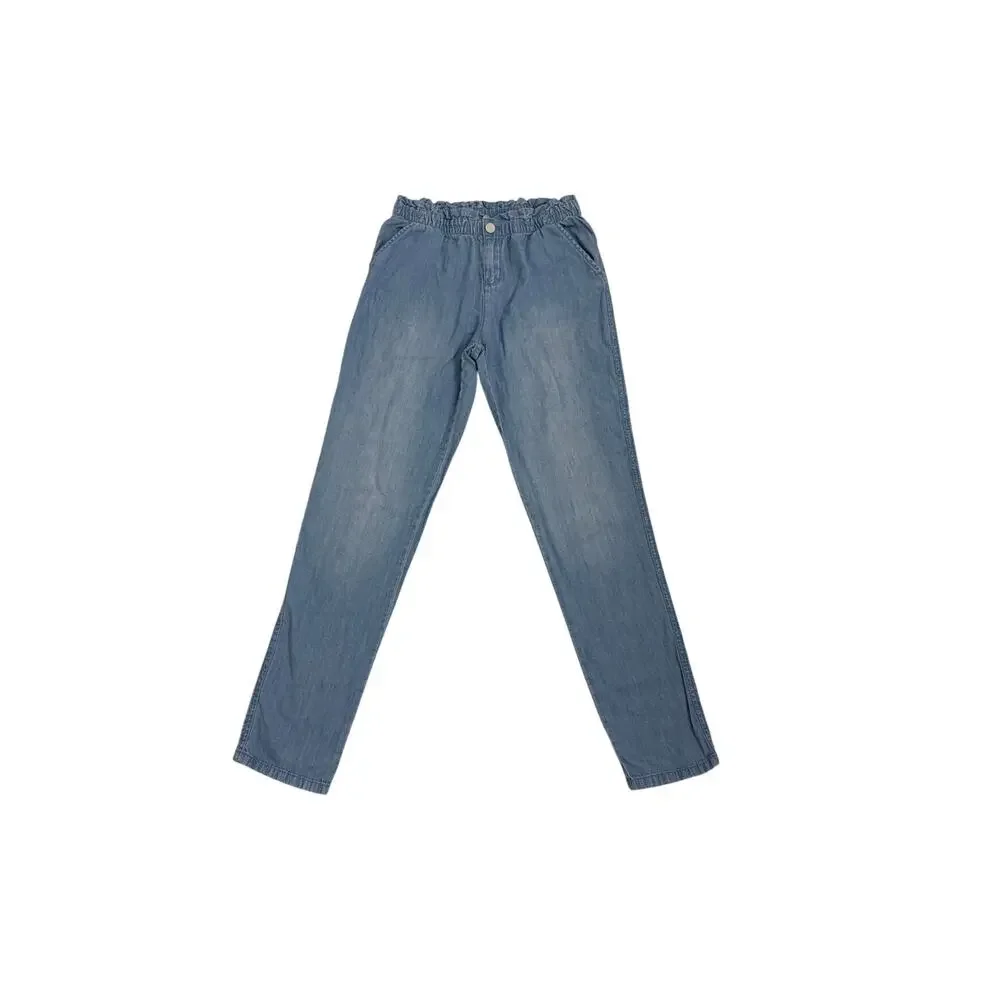 Children's Place Jeans Blue Paper Bag Elastic Waist Jeans Size Youth Girl's 14